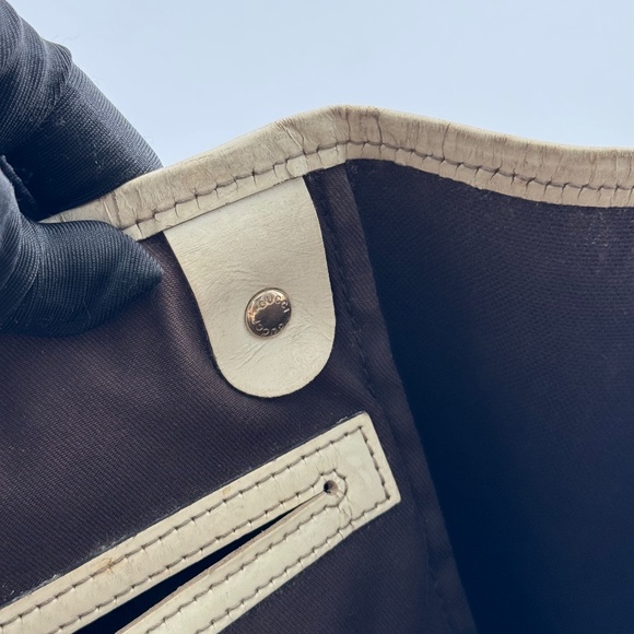 Gucci GG Supreme Canvas Tote Bag with Leather Trim - Picture 11 of 13